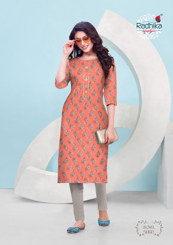 Traditional Vol 5 By Radhika Cotton Kurtis Catalog